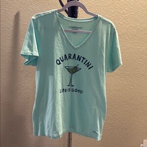 Life Is Good Mint Quarantini Tee. Size Large